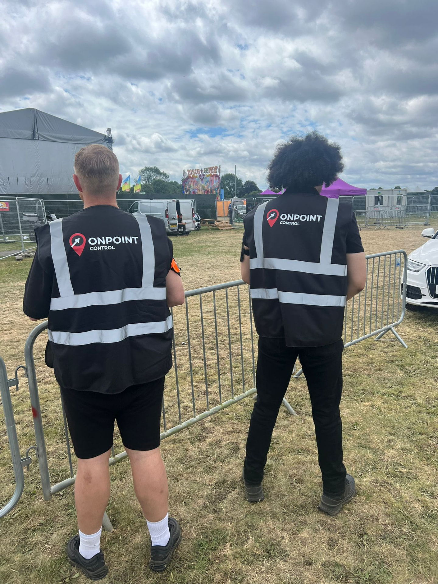 OnPoint officers managing a festival barrier line
