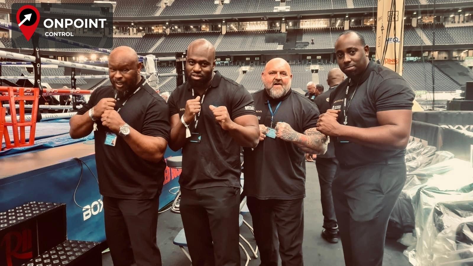 OnPoint team at a ringside boxing event