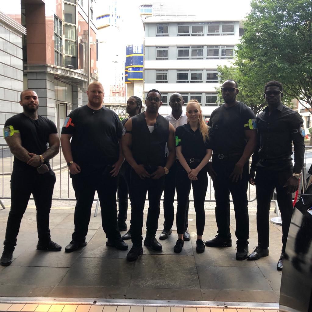 OnPoint security team lineup at a corporate venue